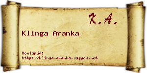 Klinga Aranka névjegykártya