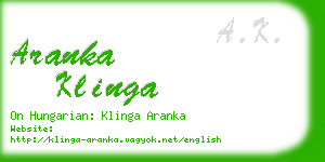 aranka klinga business card